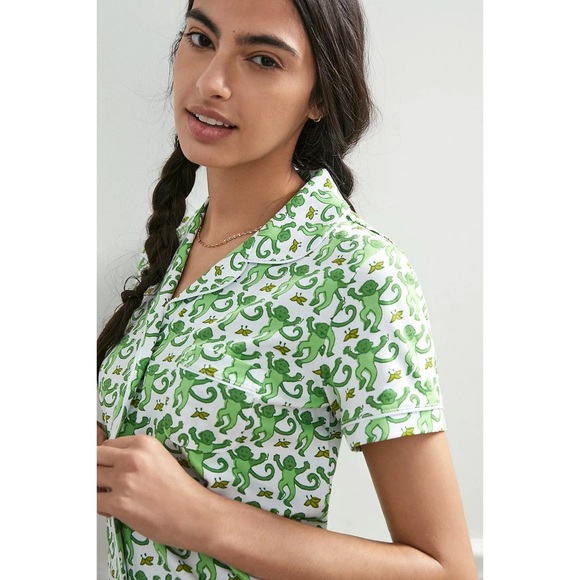 Roller Rabbit Green Monkey  Pajama Set Medium - Picture 3 of 8